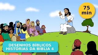 MARATONA DE DESENHOS BÍBLICOS: HISTÓRIAS DA BÍBLIA 4 (75 MINUTOS DE DESENHOS PARA CRIANÇAS)