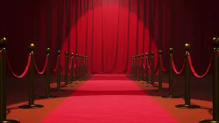 Green Screen 3D Red Carpet Award Curtain Backdrop Stage Hallway Grand Opening || Free footage