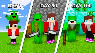 JJ & Mikey Survived 100 Days in Minecraft challenge (Maizen Mizen Mazien)