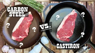 Steak Experiments - Cast Iron vs  Carbon Steel Skillets