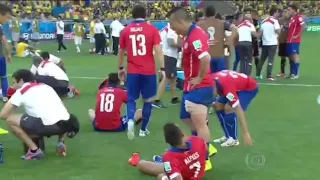 Thiago Silva chorando antes dos pênaltis - Brasil vs Chile 2014