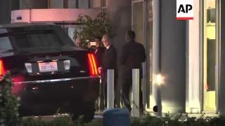 President Obama motorcade en route to airport after attending Mandela's memorial service