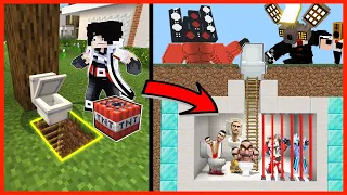 AZUYA HANCURKAN RUMAH RAHASIA SKIBIDI TOILET BAWAH TANAH DI MINECRAFT PAKAI 1000 SPEAKER MAN KUAT