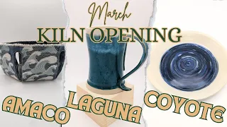 March Kiln Opening | MAYCO AMACO COYOTE Glaze Combos | Zodiac Mug Set