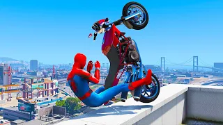 GTA 5 Spiderman Epic Jumps #4 ( Spider-Man Stunts & Fails )