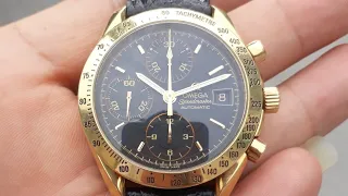 Omega speedmaster chronograph automatic swiss made vàng đúc 18k gold.