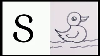 How to draw a Duck easy/Duck drawing from letter S / duck simple and easy drawing