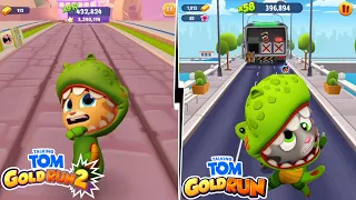 Talking Tom Gold Run vs Talking Tom Gold Run 2 - Dinosaur Tom vs Dinosaur Ginger