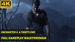 Uncharted 4: A Thief's End - Full Gameplay Walkthrough Movie - No Commentary - 4K