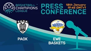 PAOK v EWE Baskets - Press Conference - Basketball Champions League