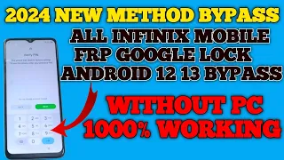 All Infinix Android 12 13 Frp Google Lock New Method 2024 Bypass 100% Working | infinix x6516 frp