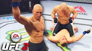 George St-Pierre Does It All! Hilarious Knockout Off The Cage! EA Sports UFC 2 Online Gameplay