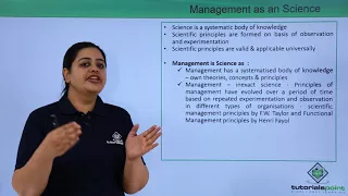 Class 12th – Management as Science | Business Studies | Tutorials Point