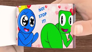 Blue x green | Kiss Meme | rainbow friends roblox 2 | Roblox animation | Mr.  Flip Book reaction