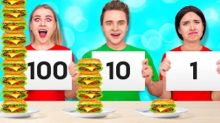 24 HOUR FOOD CHALLENGE #2 || How to Sneak Food by 123 GO! SCHOOL