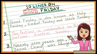 Ten lines on Good Friday in English.