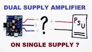 Dual supply audio amplifier kit powered from single power supply