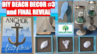 🌞🌞DIY DOLLAR TREE FARMHOUSE BEACH HOME DECOR🌞🌞 | FINAL MAKEOVER REVEAL | NAUTICAL COASTAL DECOR