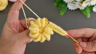 Wow!. 😇 Amazing!.. Super Easy Crochet Tunisian Knitting Flower  Motif - Tığ İşi Şahane Motif Örgü...