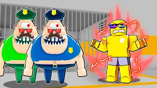 Playing with SUPER POWERS in MR STINKY PRISON Obby Run Roblox