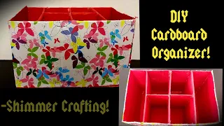 DIY organizer Box Easy|DIY Box storage organizer|DIY cardboard organizer|Shimmer Crafting!!