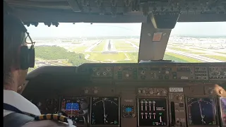 HEAVY BOEING 747 LANDING IN ATLANTA.  Tower: "clear to land, you are 30 knots faster than that MD90"