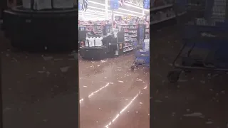 Hail breaks through Walmart skylight in Wisconsin storm