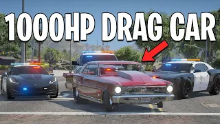 Running From The Cops with 1000HP Drag Car in GTA 5 RP