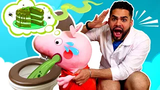 A Aventura de Peppa Pig com a comida estragada - Vídeo Infantil em Português.