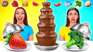 Emoji Food Challenge | Chocolate Fountain Fondue by Multi DO Challenge