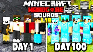 WE Survived 100 Days in 1.18 Hardcore Minecraft (4-Squad 100 days)