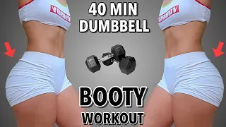 40 MIN INTENSE DUMBBELL GLUTE FOCUSED Workout 🔥🍑 | Do This To Grow Your BOOTY