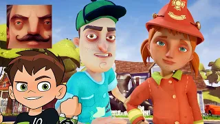 Hello Neighbor - My New Neighbor Player Mya Firefighter Quentin Ben 10 Gameplay Walkthrough