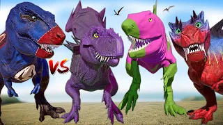 Wolverine Big Ultimasaurus & Indoraptor vs Malusaurus T-REX Dinosaurs Fight Jurassic World Evolution