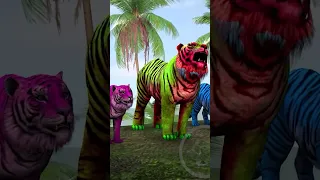 5 Zombie Tigers🐯 Vs 5 Zombie Lions🦁 Saves Rescue Baby Cow🐄 #cartoon