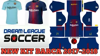 Rakuten New All Kits 2017-2018 Of Barcelona In Dream League Soccer