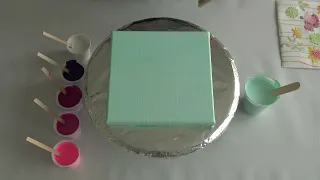 Make A Flower with Vintage Colors Using Fluid Acrylics And Paper Napkin ~ Reverse Dip Acrylic Pour