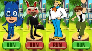 Tag with PJ Masks Catboy vs Ben 10 vs Scooby Doo Fred Run vs Frank Subway Surfers - Gameplay