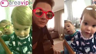 De folga, Michel Teló toca violão com os filhos Melinda e Teodoro! - Assista!