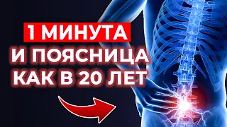 Чудо-упражнение для ПОЯСНИЦЫ | Одна минута и спина не болит! | Экстренная помощь при боли в пояснице