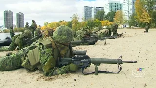 Soldiers conduct beach assault exercise in Toronto