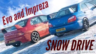 The cossies are broke so the Evo 8 and Impreza are both out to play