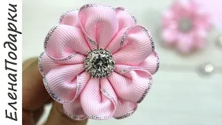 ОЧЕНЬ НЕЖНЫЙ ЦВЕТОК из ленты 🌸 / Flor de fita / DIY / Канзаши / Kansasi bow ЕленаПодарки МК