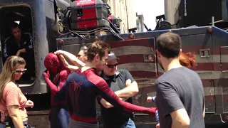 The Amazing Spider Man 2, Andrew Garfield behind the scenes with the fans