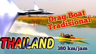 Rekor Di Thailand Boat Racing 382 KM/H || Drag Racing Turbo Longtail Thai Riverboats in Bangkok