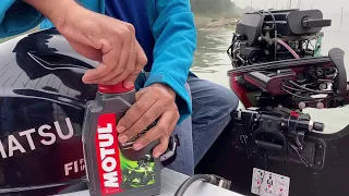 Installation, First Run and  break-in video for Tohatsu MFS20E EFI 4 stroke portable outboard motor