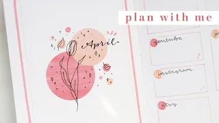 april 2022 bullet journal setup | plan with me | tulip theme 🌷