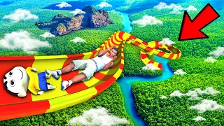 SHINCHAN AND FRANKLIN TRIED THE MASSIVE AMAZON RIVER FOREST WATER SLIDE MELA CHALLENGE GTA 5