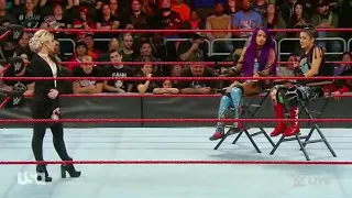 Sasha , belly attack Alicia Fox Mickie James, Dana Brooke WWE Monday Night Raw 26 November 2018