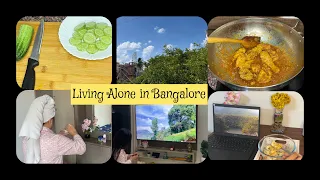 Ep.01 Living alone in Bangalore | A Day in my Life | Cooking | Eating | Room Decor
